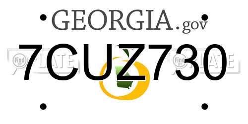 7CUZ730 Georgia License Plate