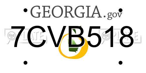 7CVB518 Georgia License Plate