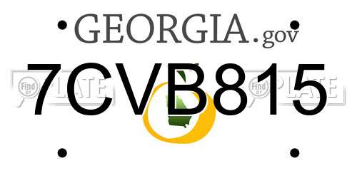 7CVB815 Georgia License Plate