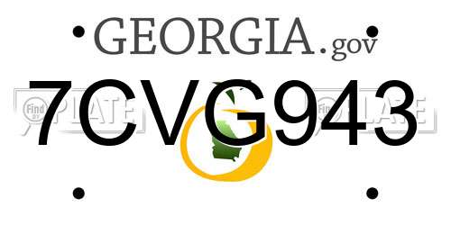 7CVG943 Georgia License Plate
