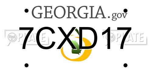 7CXD17 Georgia License Plate