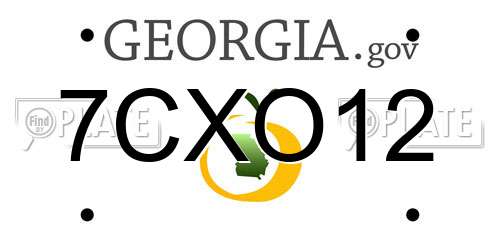 7CXO12 Georgia License Plate