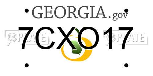 7CXO17 Georgia License Plate