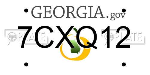 7CXQ12 Georgia License Plate