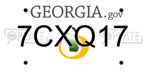 7CXQ17 Georgia License Plate
