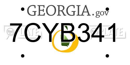 7CYB341 Georgia License Plate