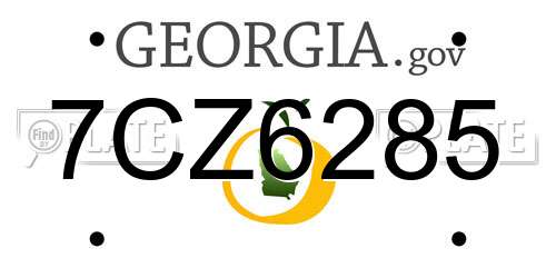 7CZ6285 Georgia License Plate