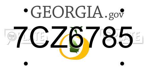 7CZ6785 Georgia License Plate