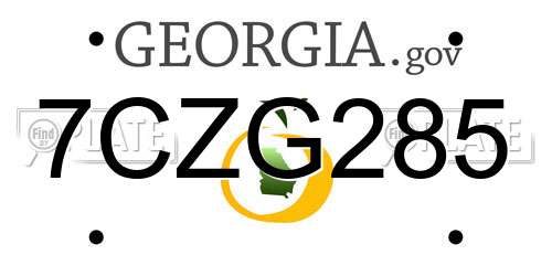 7CZG285 Georgia License Plate