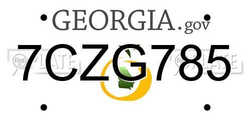 7CZG785 Georgia License Plate