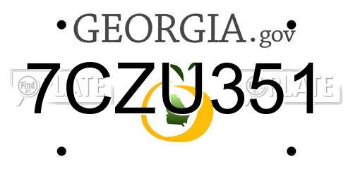 7CZU351 Georgia License Plate