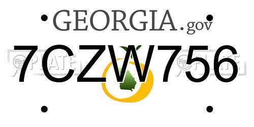 7CZW756 Georgia License Plate