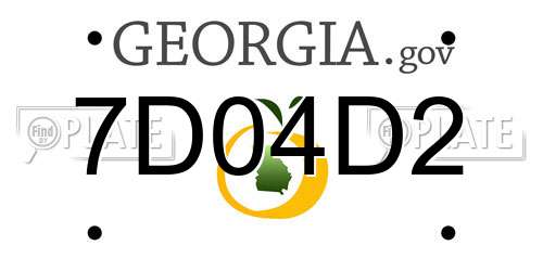 7D04D2 Georgia License Plate