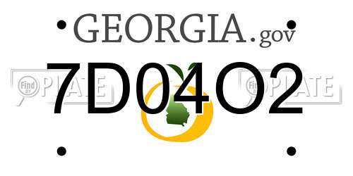 7D04O2 Georgia License Plate