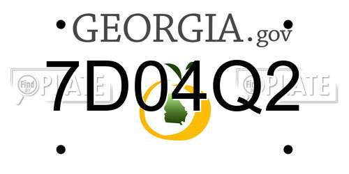 7D04Q2 Georgia License Plate
