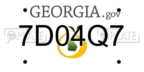 7D04Q7 Georgia License Plate