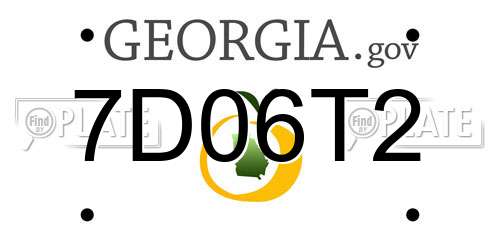 7D06T2 Georgia License Plate