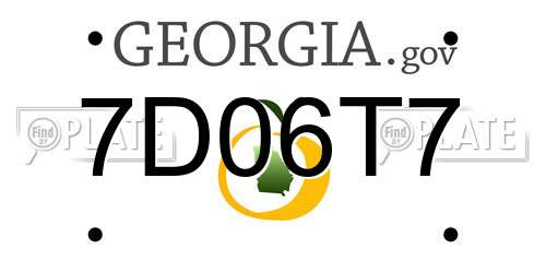 7D06T7 Georgia License Plate