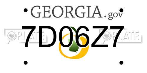 7D06Z7 Georgia License Plate