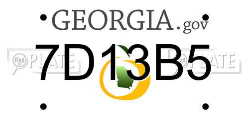 7D13B5 Georgia License Plate