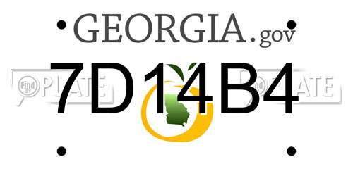 7D14B4 Georgia License Plate