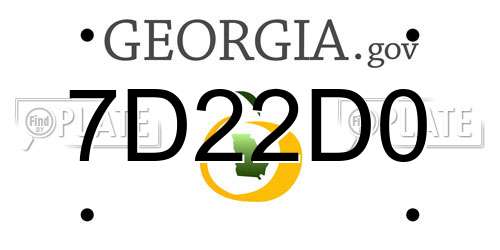 7D22D0 Georgia License Plate
