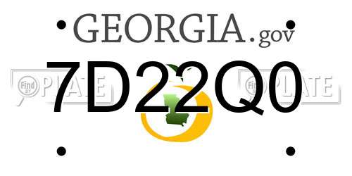7D22Q0 Georgia License Plate