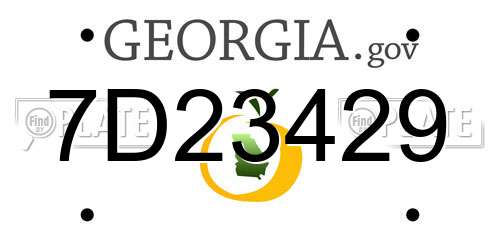 7D23429 Georgia License Plate