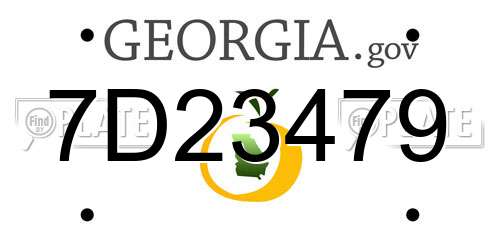 7D23479 Georgia License Plate