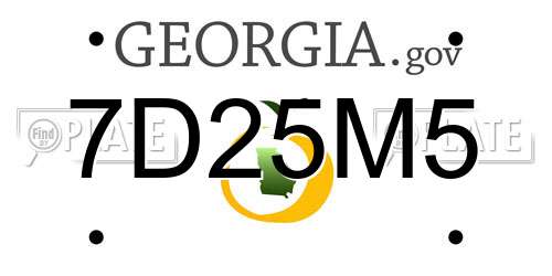 7D25M5 Georgia License Plate