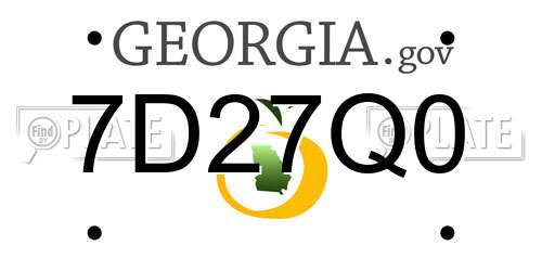 7D27Q0 Georgia License Plate
