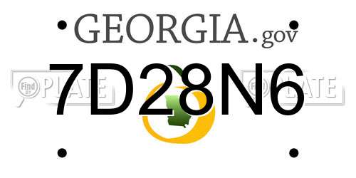 7D28N6 Georgia License Plate