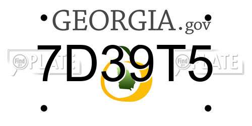 7D39T5 Georgia License Plate