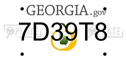7D39T8 Georgia License Plate