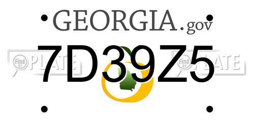 7D39Z5 Georgia License Plate