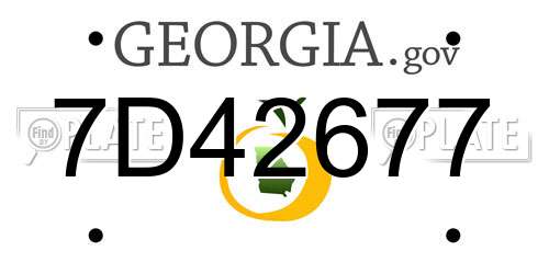 7D42677 Georgia License Plate