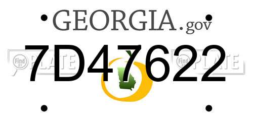 7D47622 Georgia License Plate