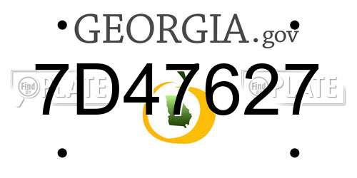 7D47627 Georgia License Plate