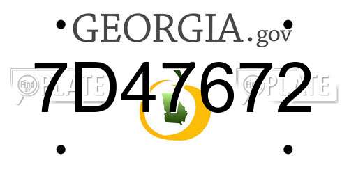 7D47672 Georgia License Plate