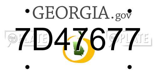 7D47677 Georgia License Plate