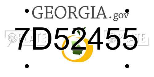 7D52455 Georgia License Plate