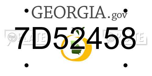 7D52458 Georgia License Plate