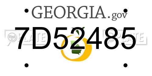 7D52485 Georgia License Plate