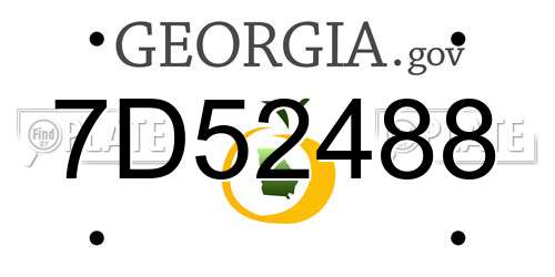 7D52488 Georgia License Plate