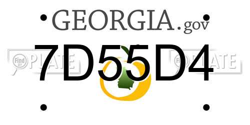7D55D4 Georgia License Plate