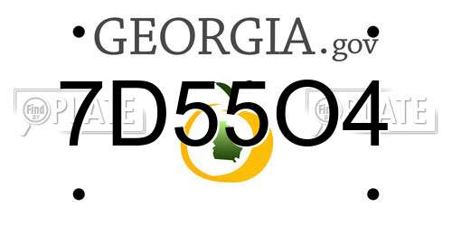 7D55O4 Georgia License Plate