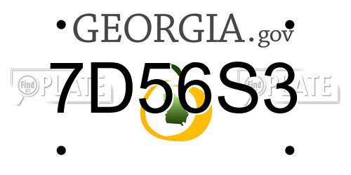 7D56S3 Georgia License Plate