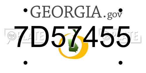 7D57455 Georgia License Plate