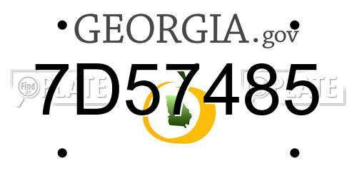 7D57485 Georgia License Plate