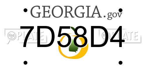 7D58D4 Georgia License Plate
